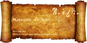 Nyerges Ákos névjegykártya